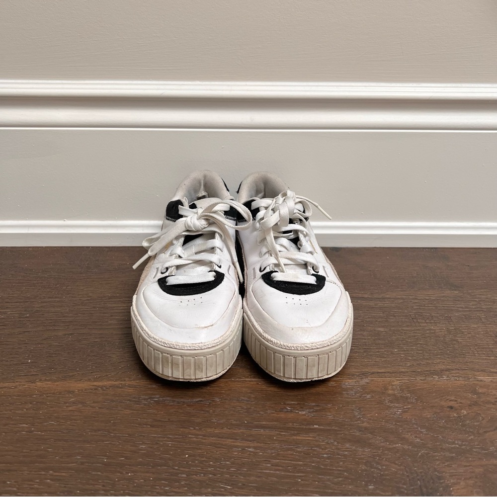 White and Black Puma Sneakers